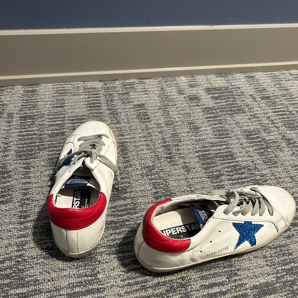 Golden Goose Superstar 'White Red Blue' Size 9.5 Used - Picture 3 of 3